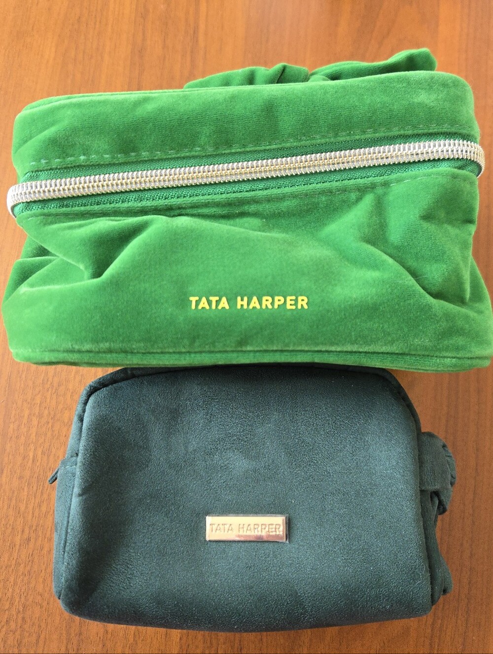 NWT! Set of 2 Tata Harper Fabric Cosmetic Pouch Zip Case